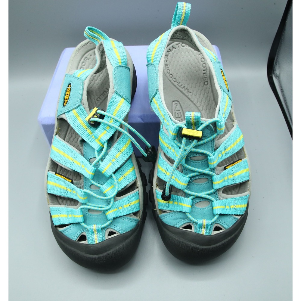Keen Newport H2 Waterproof Hiking Sandals Turquoise Yellow Womens 6 1010951